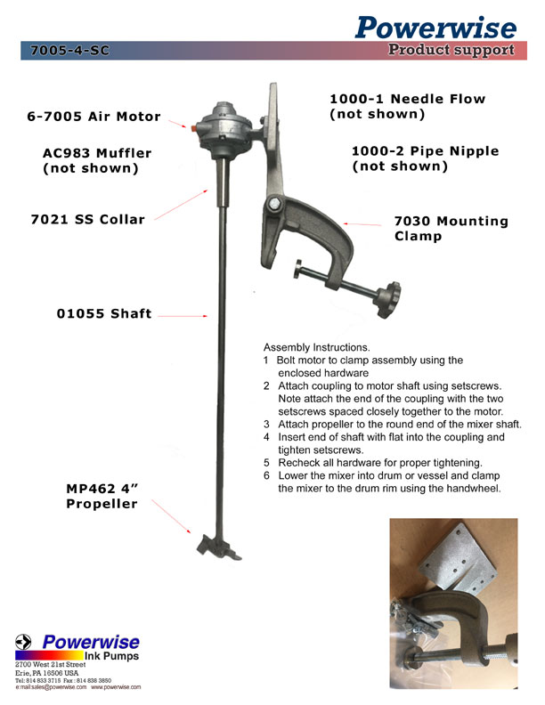 Model 7005-4-SC Powerwise Ink Mixer Side Clamp